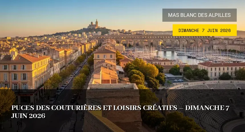 Affiche de l'événement : Puces des couturières et loisirs créatifs – Dimanche 7 Juin 2026