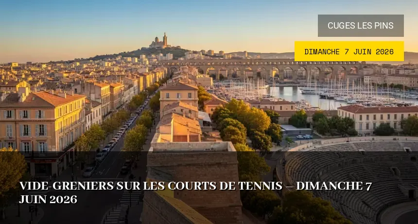 Affiche de l'événement : Vide-greniers sur les courts de tennis – Dimanche 7 Juin 2026