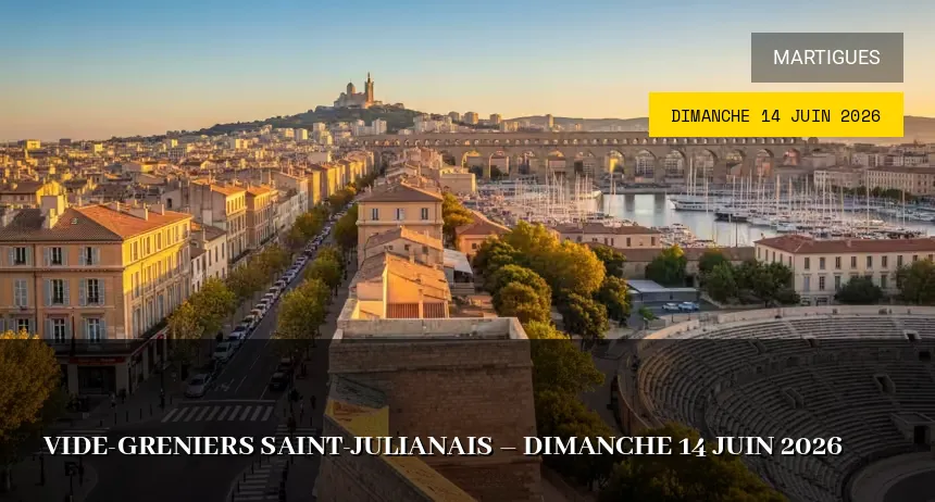 Affiche de l'événement : Vide-greniers Saint-Julianais – Dimanche 14 Juin 2026