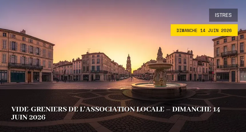 Affiche de l'événement : Vide-greniers de l&rsquo;Association Locale – Dimanche 14 Juin 2026
