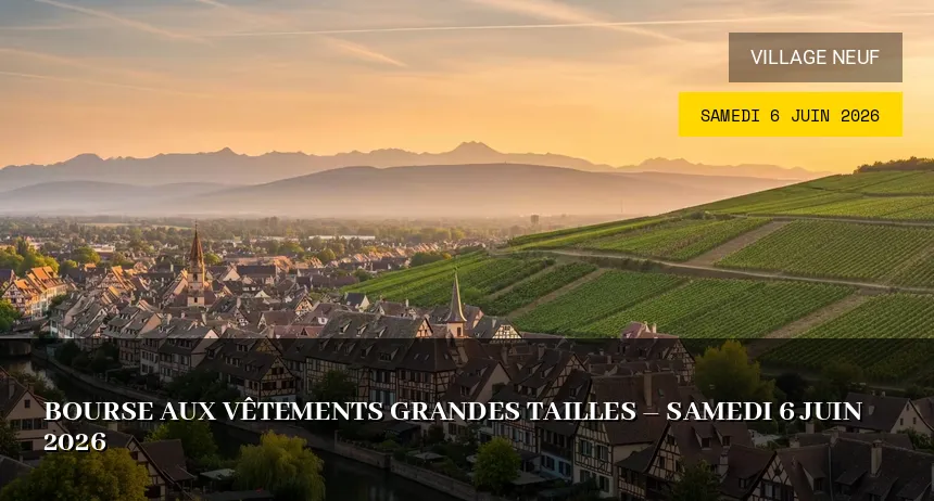 Affiche de l'événement : Bourse aux vêtements grandes tailles – Samedi 6 Juin 2026