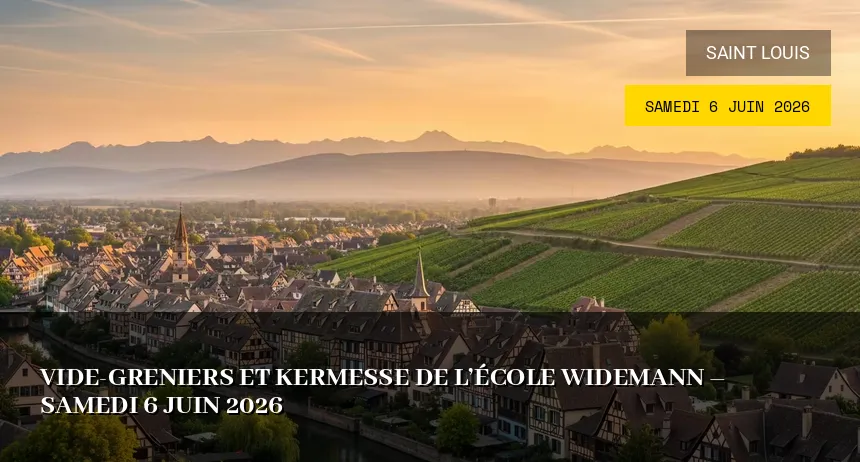 Affiche de l'événement : Vide-greniers et Kermesse de l&rsquo;École Widemann – Samedi 6 Juin 2026