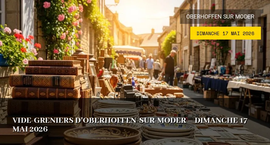 Affiche de l'événement : Vide-greniers d&rsquo;Oberhoffen-sur-Moder – Dimanche 17 Mai 2026