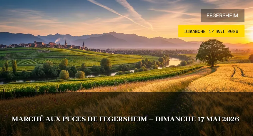 Affiche de l'événement : Marché aux puces de Fegersheim – Dimanche 17 Mai 2026