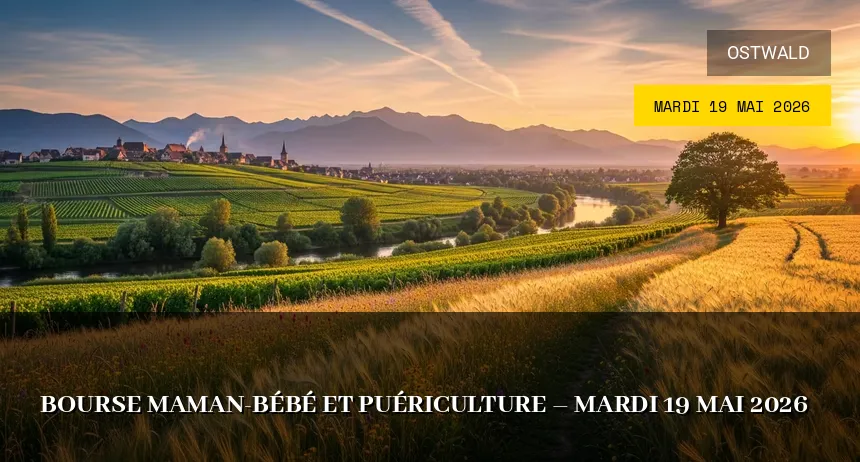 Affiche de l'événement : Bourse maman-bébé et puériculture – Mardi 19 Mai 2026