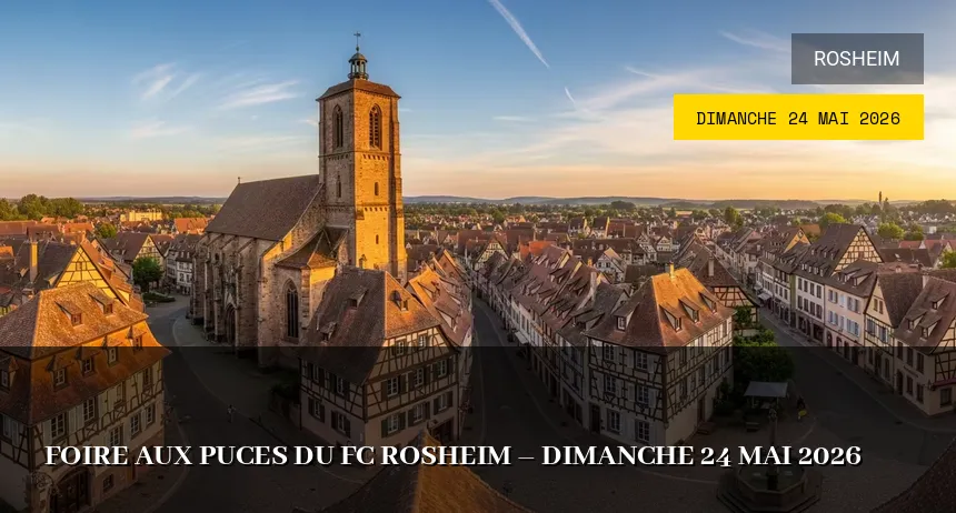 Affiche de l'événement : Foire aux puces du FC Rosheim – Dimanche 24 Mai 2026