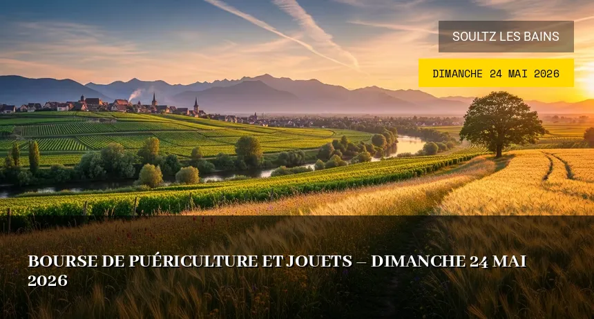 Affiche de l'événement : Bourse de puériculture et jouets – Dimanche 24 Mai 2026