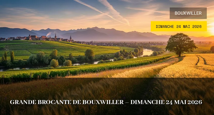 Affiche de l'événement : Grande Brocante de Bouxwiller – Dimanche 24 Mai 2026