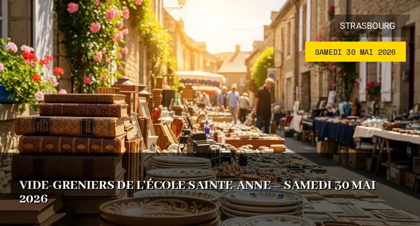 Affiche de l'événement : Vide-greniers de l&rsquo;école Sainte-Anne – Samedi 30 Mai 2026