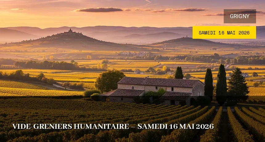 Affiche de l'événement : Vide-greniers Humanitaire – Samedi 16 Mai 2026