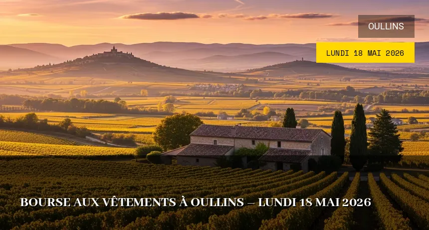 Affiche de l'événement : Bourse aux vêtements à Oullins – Lundi 18 Mai 2026