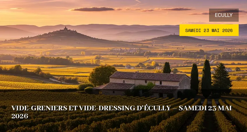 Affiche de l'événement : Vide-greniers et vide-dressing d&rsquo;Écully – Samedi 23 Mai 2026