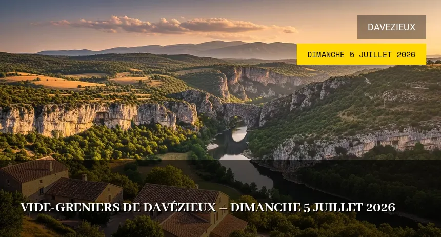 Affiche de l'événement : Vide-greniers de Davézieux – Dimanche 5 Juillet 2026