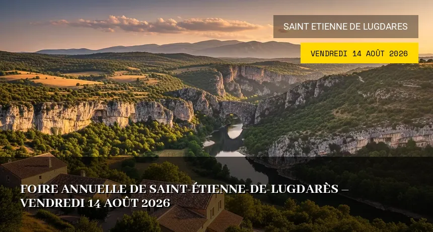 Affiche de l'événement : Foire Annuelle de Saint-Étienne-de-Lugdarès – Vendredi 14 Août 2026