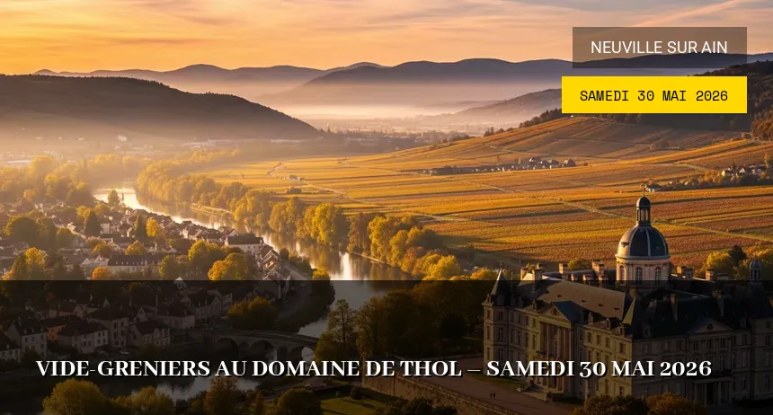 Affiche de l'événement : Vide-greniers au Domaine de Thol – Samedi 30 Mai 2026