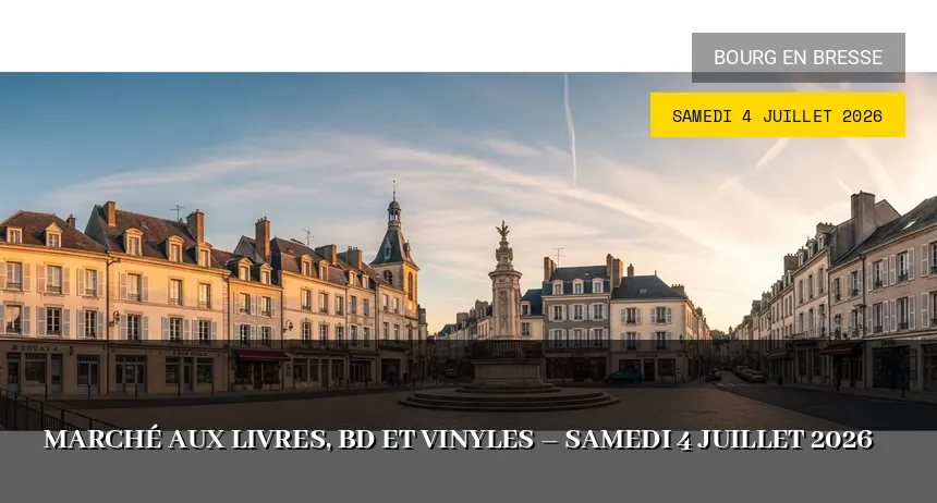 Affiche de l'événement : Marché aux livres, BD et vinyles – Samedi 4 Juillet 2026