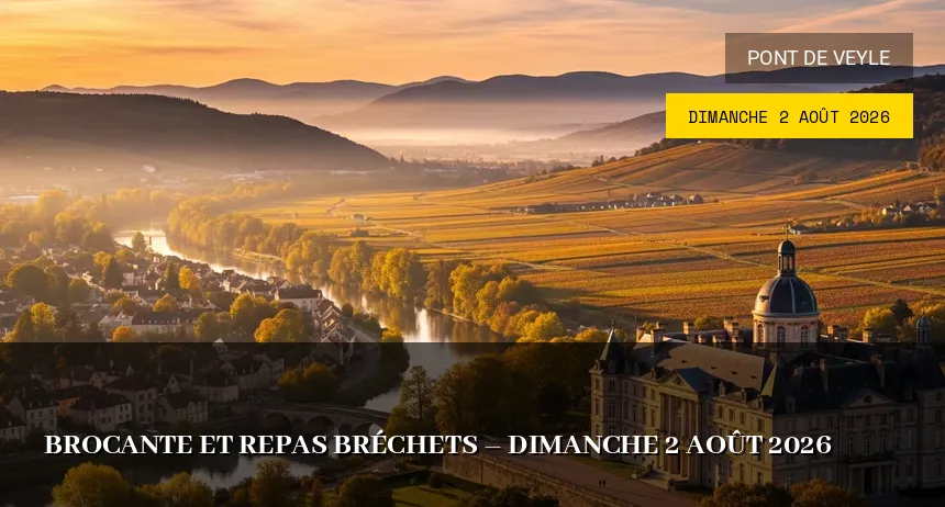 Affiche de l'événement : Brocante et repas bréchets – Dimanche 2 Août 2026