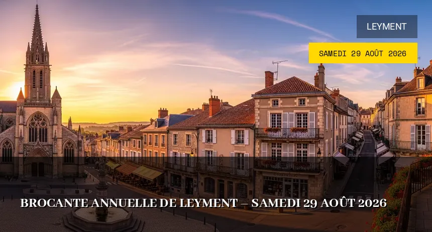 Affiche de l'événement : Brocante annuelle de Leyment – Samedi 29 Août 2026