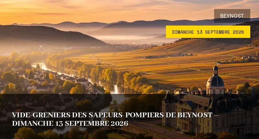 Affiche de l'événement : Vide-greniers des Sapeurs-Pompiers de Beynost – Dimanche 13 Septembre 2026