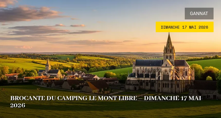Affiche de l'événement : Brocante du Camping Le Mont Libre – Dimanche 17 Mai 2026