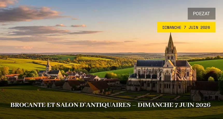 Affiche de l'événement : Brocante et Salon d&rsquo;Antiquaires – Dimanche 7 Juin 2026