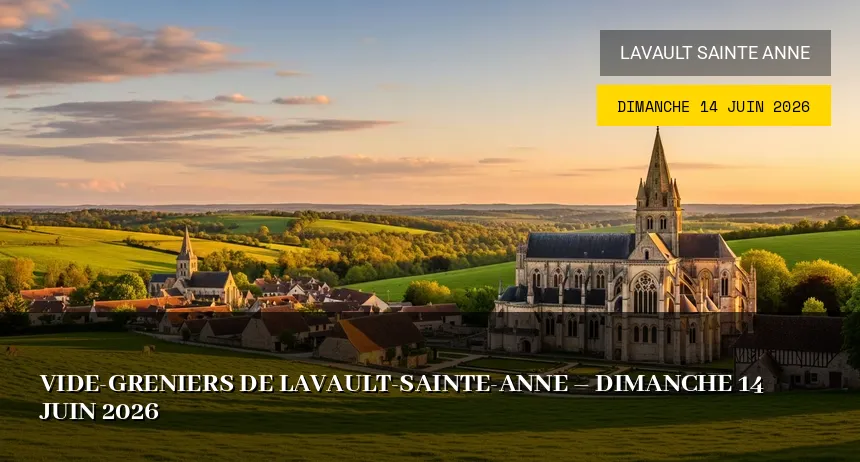 Affiche de l'événement : Vide-greniers de Lavault-Sainte-Anne – Dimanche 14 Juin 2026