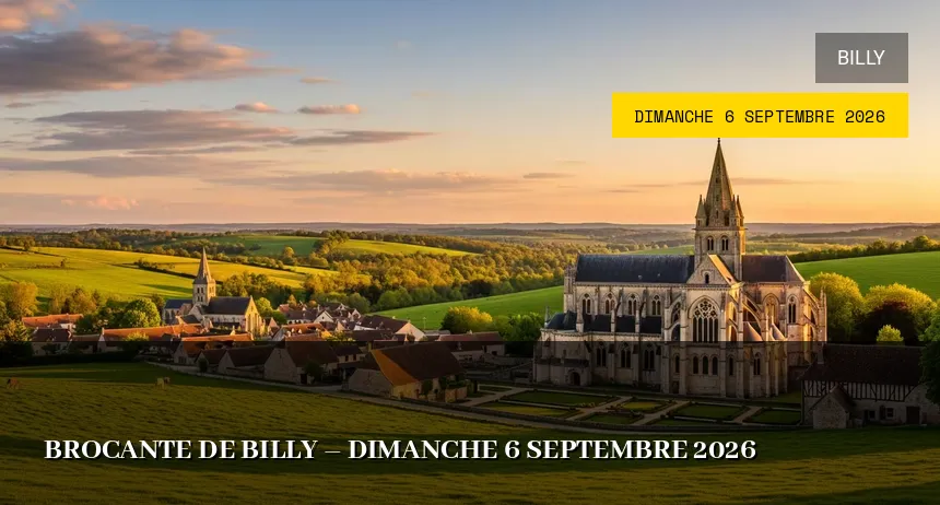 Affiche de l'événement : Brocante de Billy – Dimanche 6 Septembre 2026