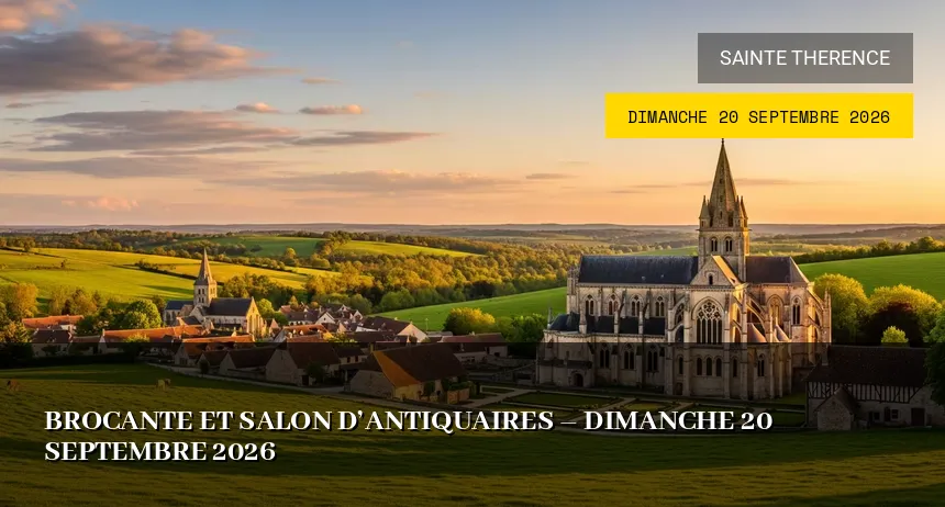 Affiche de l'événement : Brocante et Salon d&rsquo;Antiquaires – Dimanche 20 Septembre 2026