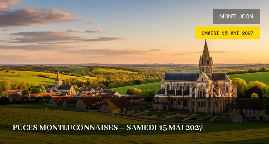 Affiche de l'événement : Puces montluconnaises – Samedi 15 Mai 2027