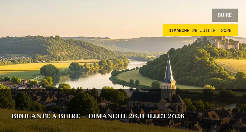 Affiche de l'événement : Brocante à Buire – Dimanche 26 Juillet 2026