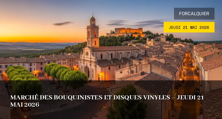 Affiche de l'événement : Marché des bouquinistes et disques vinyles – Jeudi 21 Mai 2026