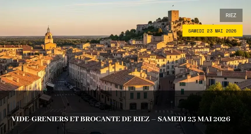 Affiche de l'événement : Vide-greniers et brocante de Riez – Samedi 23 Mai 2026