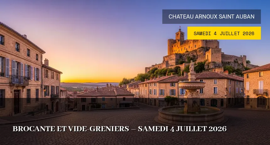 Affiche de l'événement : Brocante et Vide-greniers – Samedi 4 Juillet 2026