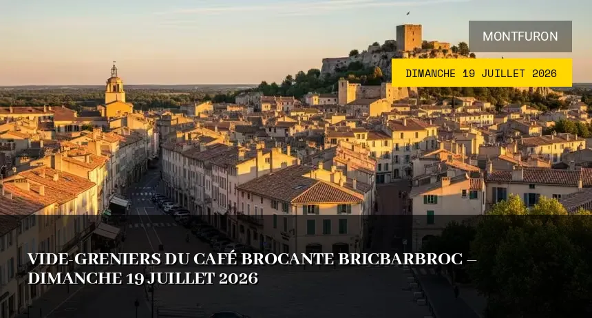 Affiche de l'événement : Vide-greniers du Café Brocante BricBarBroc – Dimanche 19 Juillet 2026