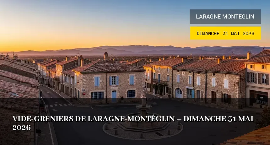 Affiche de l'événement : Vide-greniers de Laragne-Montéglin – Dimanche 31 Mai 2026