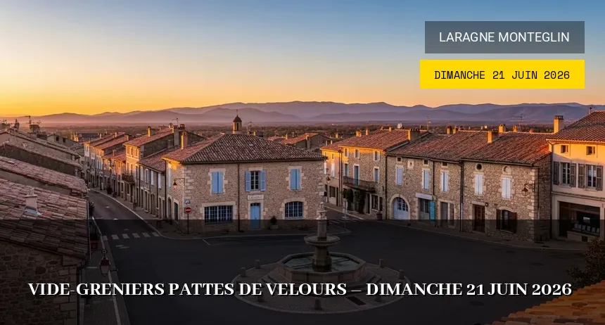 Affiche de l'événement : Vide-greniers Pattes de Velours – Dimanche 21 Juin 2026