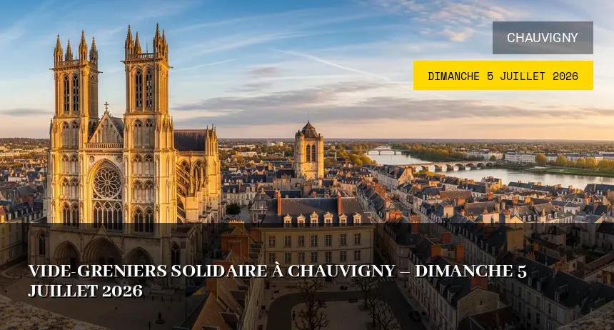 Affiche de l'événement : Vide-greniers solidaire à Chauvigny – Dimanche 5 Juillet 2026