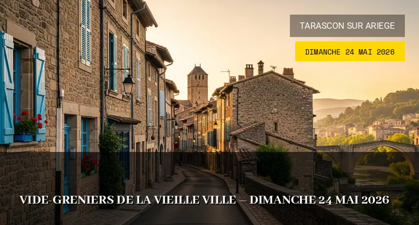 Affiche de l'événement : Vide-greniers de la vieille ville – Dimanche 24 Mai 2026