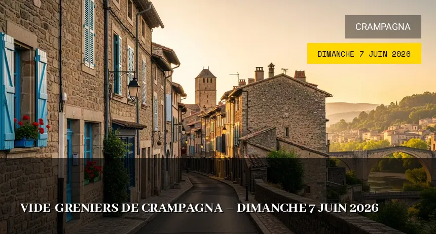 Affiche de l'événement : Vide-greniers de Crampagna – Dimanche 7 Juin 2026