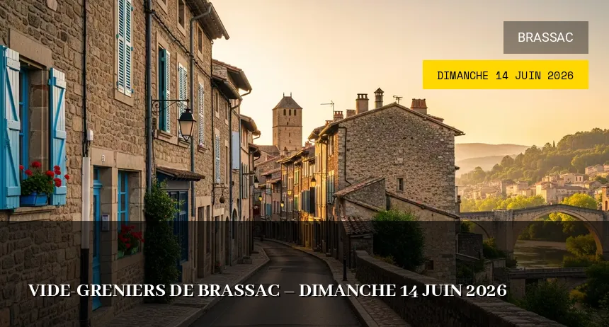Affiche de l'événement : Vide-greniers de Brassac – Dimanche 14 Juin 2026
