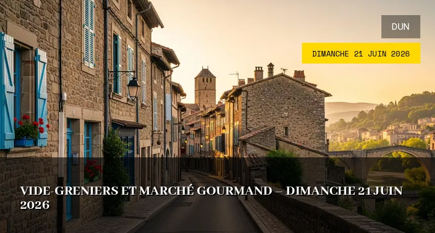 Affiche de l'événement : Vide-greniers et marché gourmand – Dimanche 21 Juin 2026