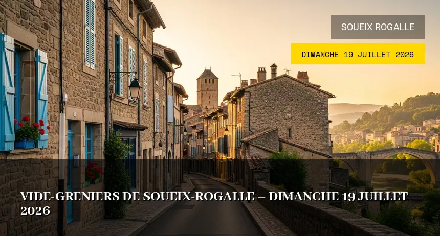 Affiche de l'événement : Vide-greniers de Soueix-Rogalle – Dimanche 19 Juillet 2026