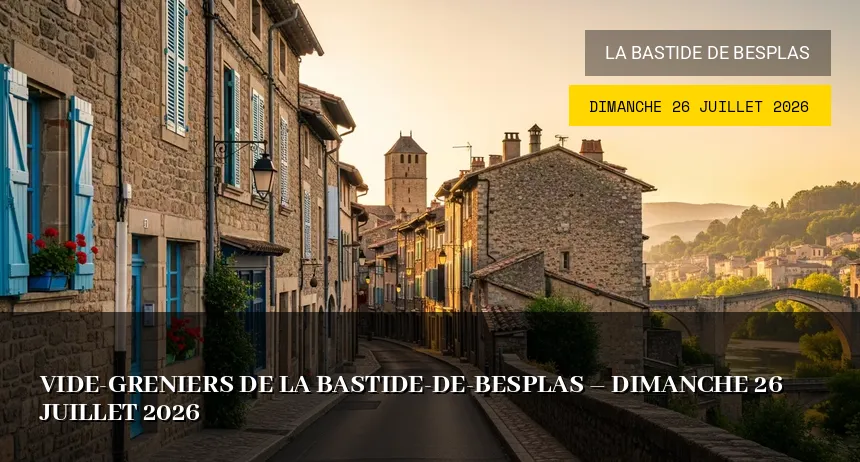 Affiche de l'événement : Vide-greniers de La Bastide-de-Besplas – Dimanche 26 Juillet 2026