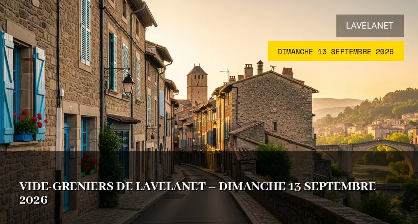 Affiche de l'événement : Vide-greniers de Lavelanet – Dimanche 13 Septembre 2026