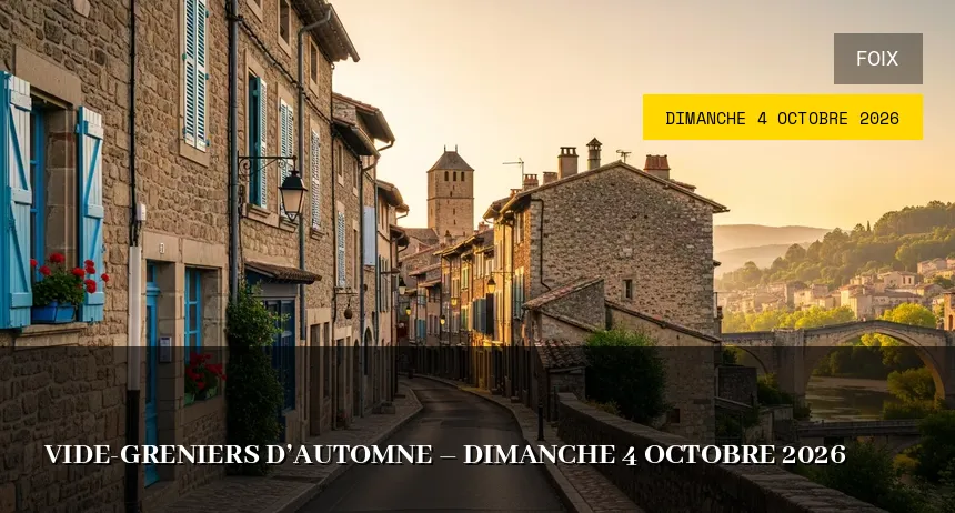 Affiche de l'événement : Vide-greniers d&rsquo;Automne – Dimanche 4 Octobre 2026