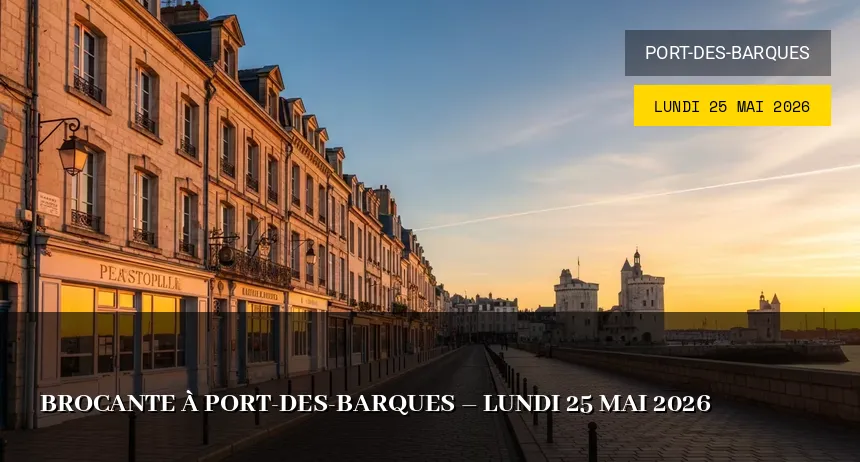 Affiche de l'événement : Brocante à Port-Des-Barques – Lundi 25 Mai 2026