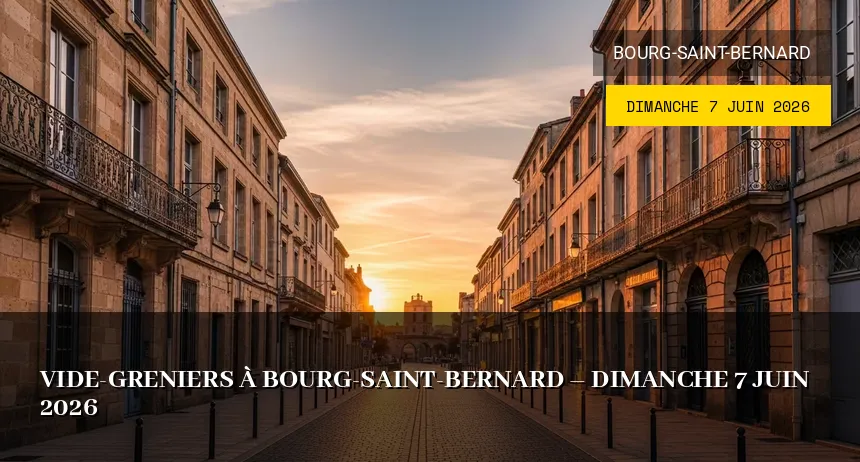 Affiche de l'événement : Vide-greniers à Bourg-Saint-Bernard – Dimanche 7 Juin 2026