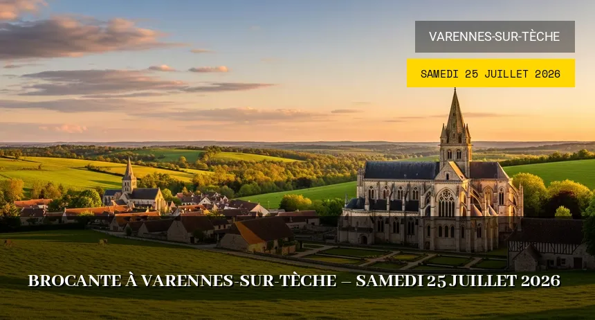Affiche de l'événement : Brocante à Varennes-sur-Tèche – Samedi 25 Juillet 2026