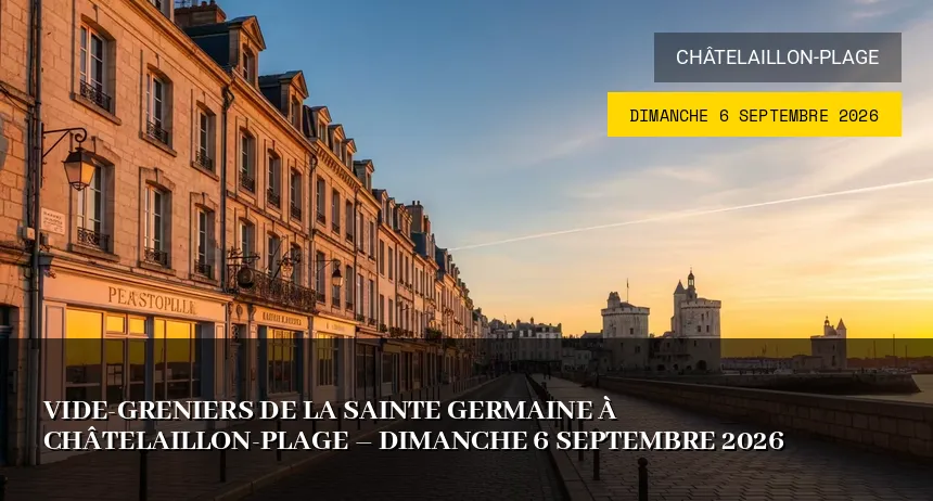 Affiche de l'événement : Vide-greniers de la Sainte Germaine à Châtelaillon-Plage – Dimanche 6 Septembre 2026