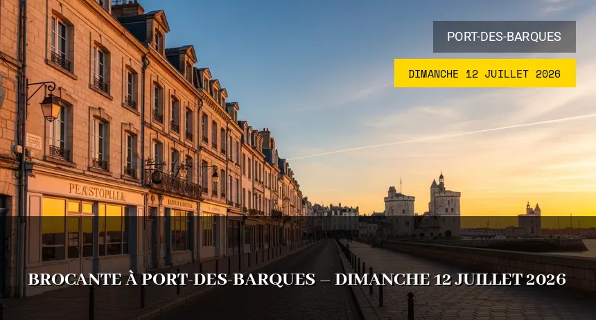 Affiche de l'événement : Brocante à Port-des-Barques – Dimanche 12 Juillet 2026